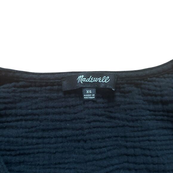Madewell Women’s Black Lightspun Julianne Smocked Waist Top Black- Size XS - Picture 5 of 8